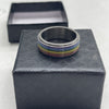 QEPOL Silver Rainbow Spinner Ring Unisex Adults Size 9 New