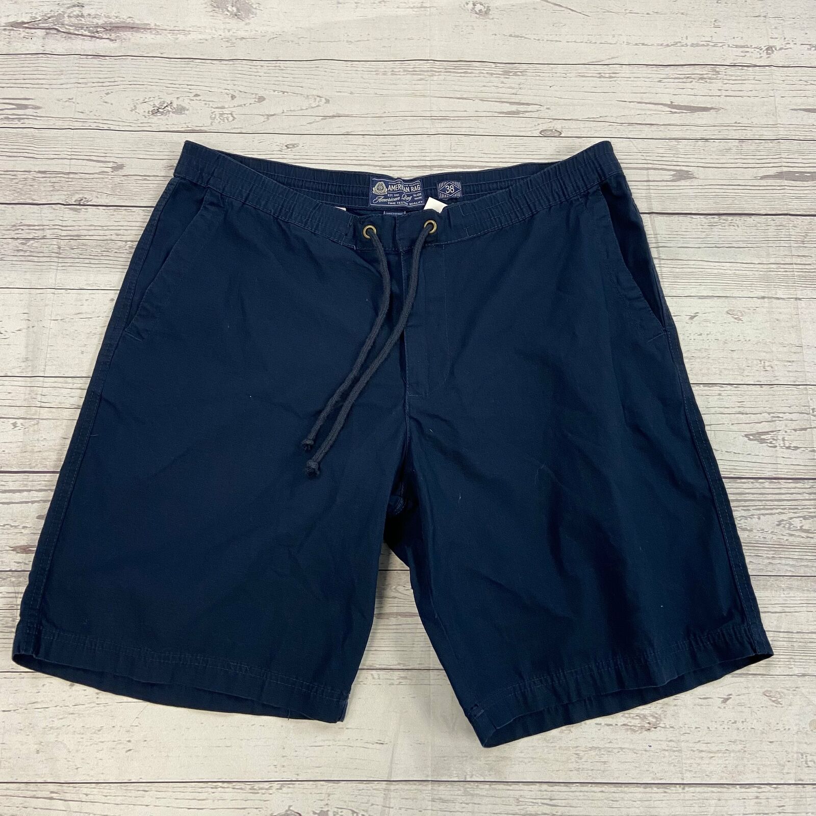 American Rag Navy Elastic Waist Drawstring Casual Shorts Men Size