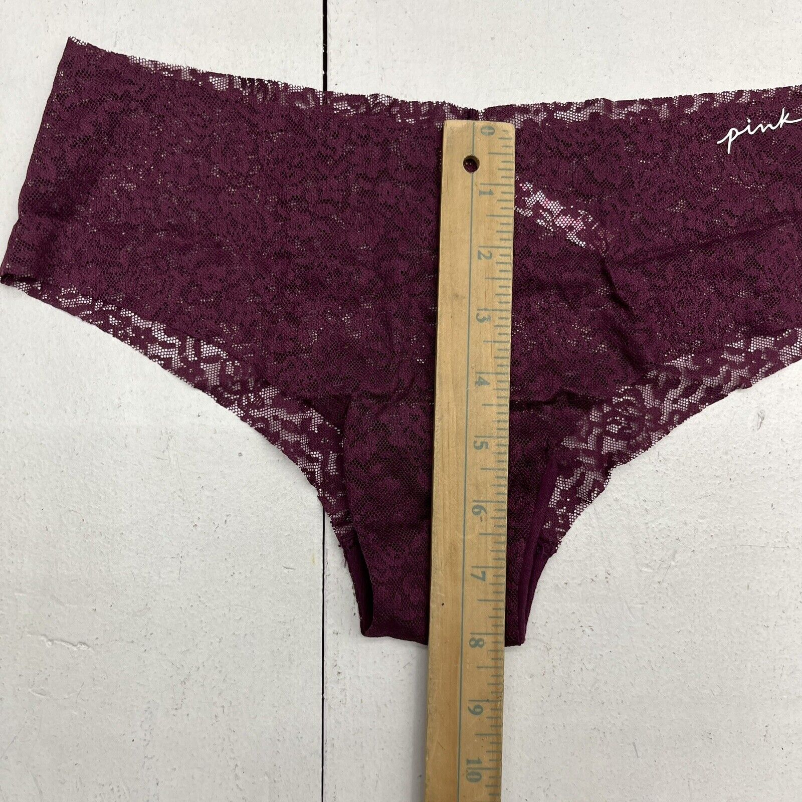PINK Plum Purple Lace Cheeky Panties Women's Size Large NEW