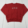 Vintage Hanes Red Embroidered USA Stars Crew Sweatshirt Adult Size Medium