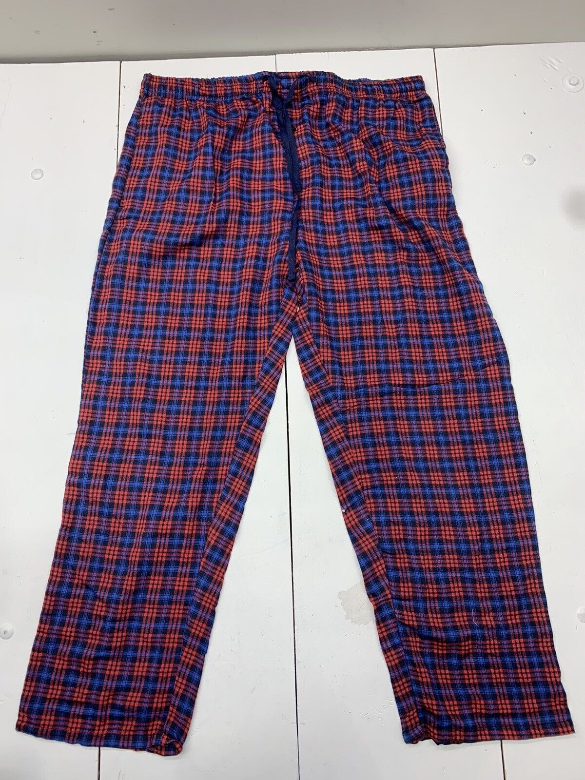 Real Essentials Mens Blue Red Plaid Pajama Pants Size XXXL