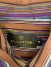 Bugatchi UOMO Mens Brown Purple Striped Long Sleeve Button Up Size Medium