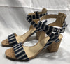 Sole Society Denim Stripe Canvas Zahara Block Cork Heel Sandal Women Size 8 New