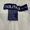 Vintage Nautica Beige Knit V-Neck Pullover Dad Sweater Men Size XL