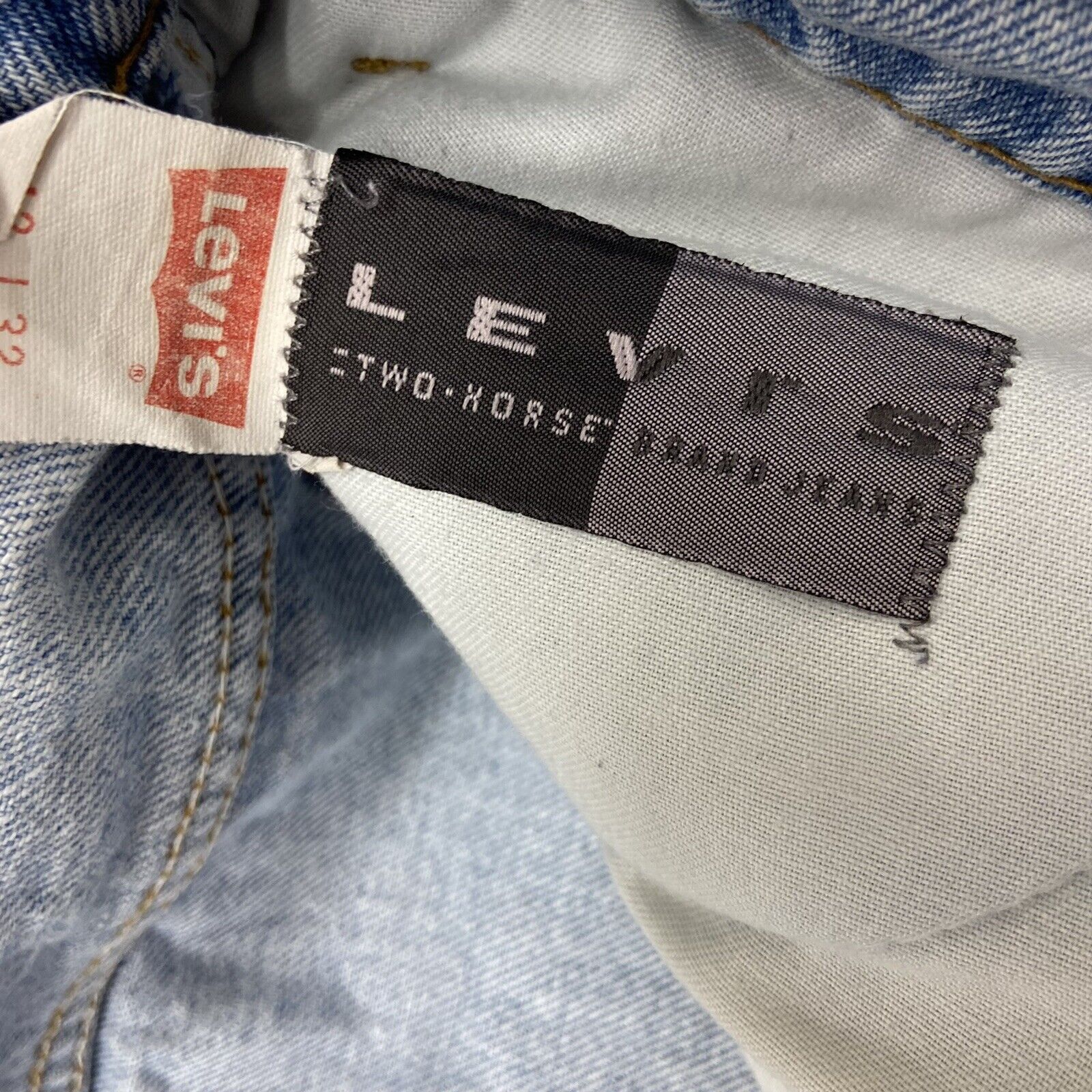 Vintage Levi's Blue Denim Jeans Leather Tag Men Size 42 X 32 Made
