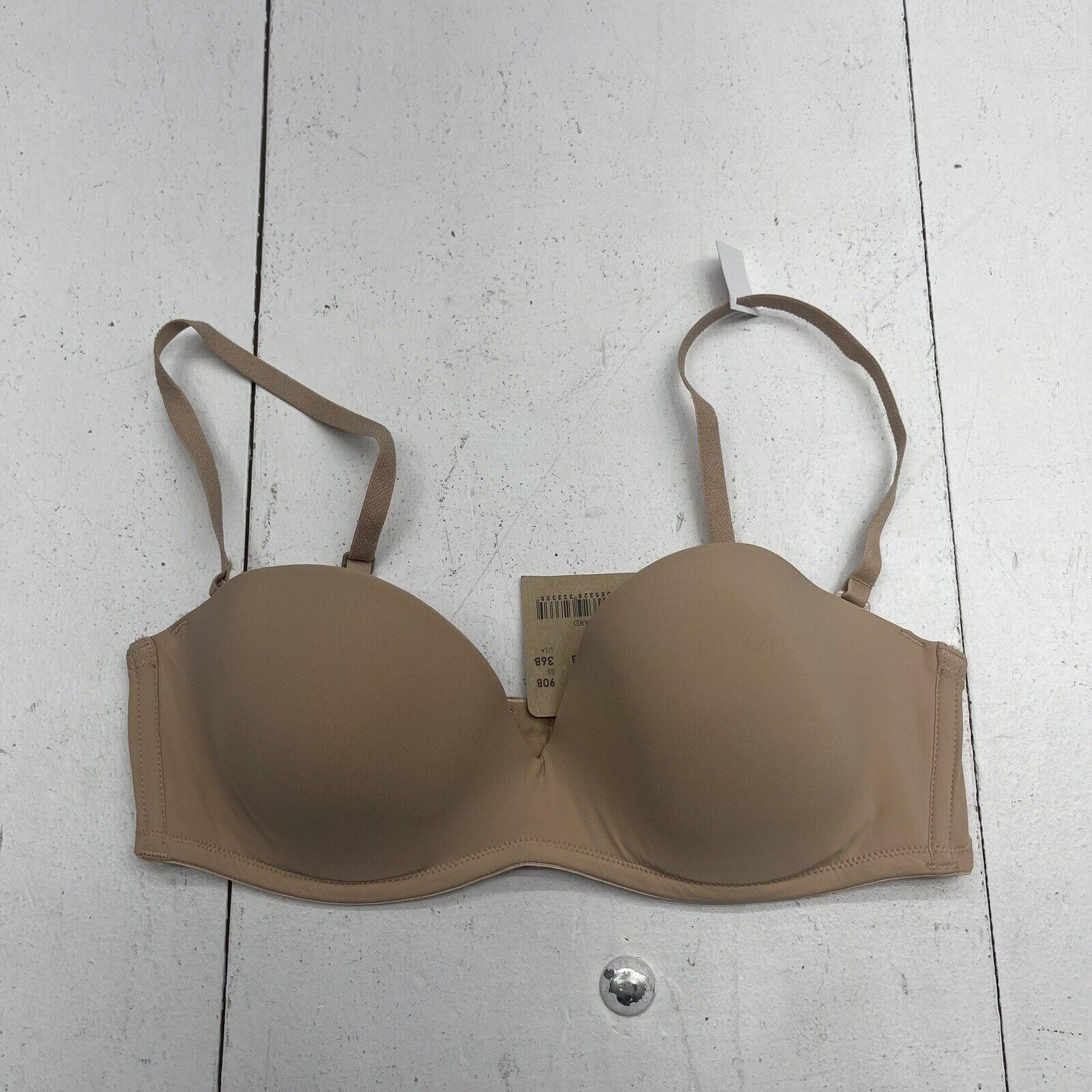 Tezenis Nude Padded Strapless Bandeau Bra Women’s Size 36B New