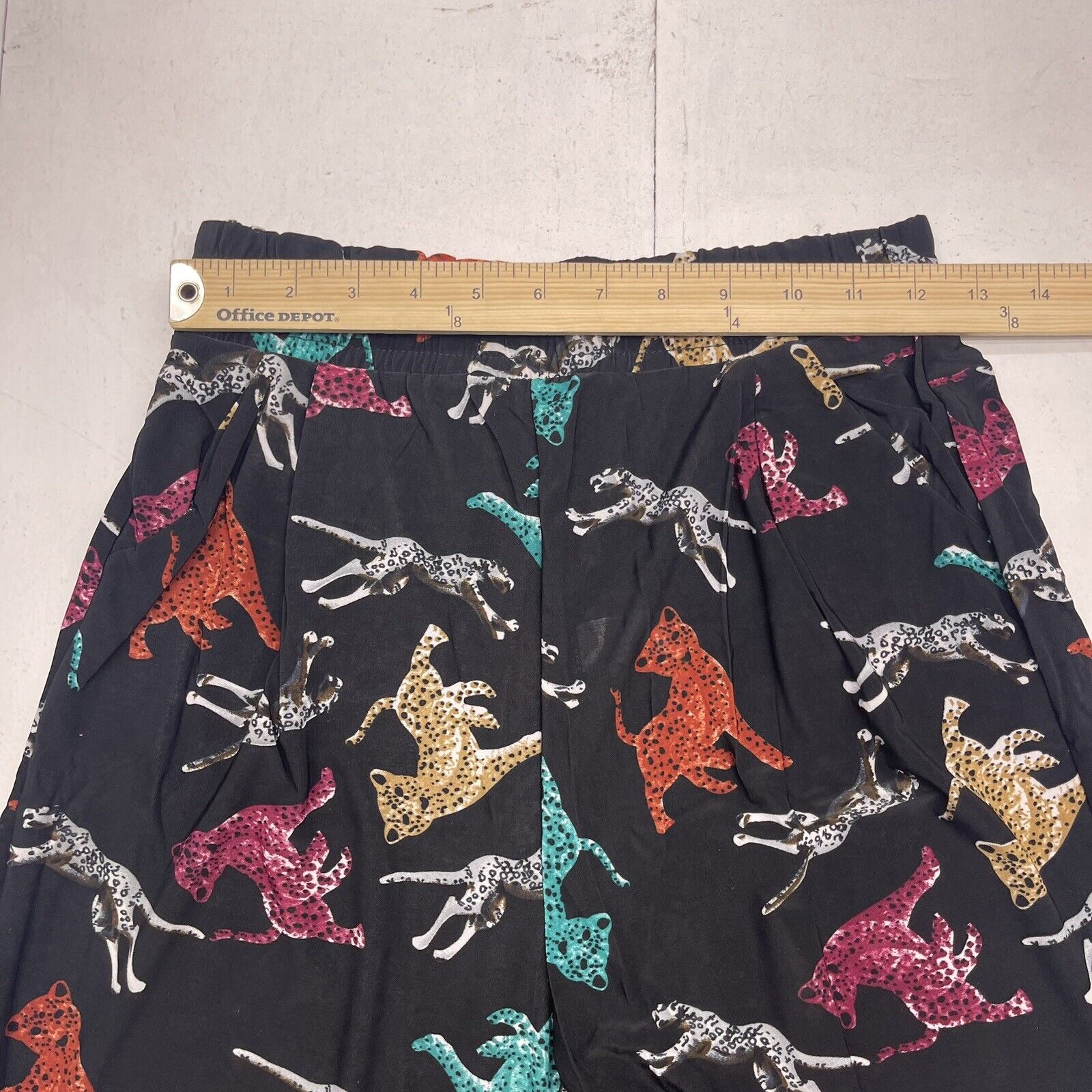 Black Leopard Animal Printed Wide Leg Pants Women's Size XL/XXL New -  beyond exchange