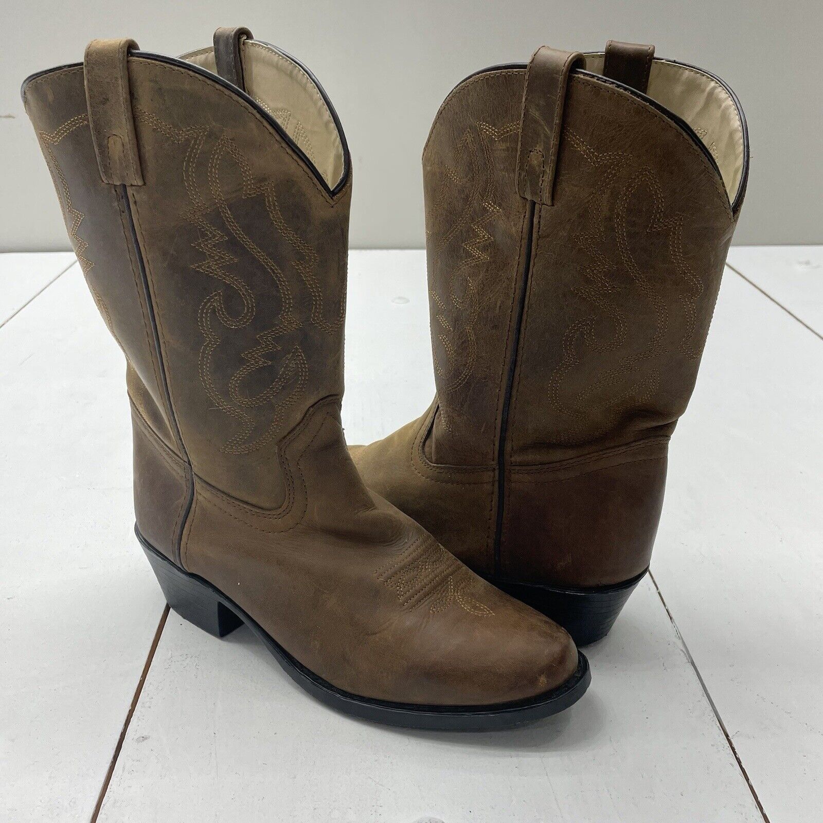 Cody James Brown Almond Toe Pull On Western Boots Leather Mens Size 7