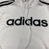 Adidas FI0806 Hoodie Essential 3-Stripe Logo Pullover White/Black Logo Mens Sz S