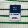 Old Navy White &amp; Green Striped Rib-Knit T-Shirt Girls Size Medium (8) NEW