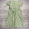 New York &amp; Company Green Stripe Linen Tie Waist Dress Women’s Size XL New