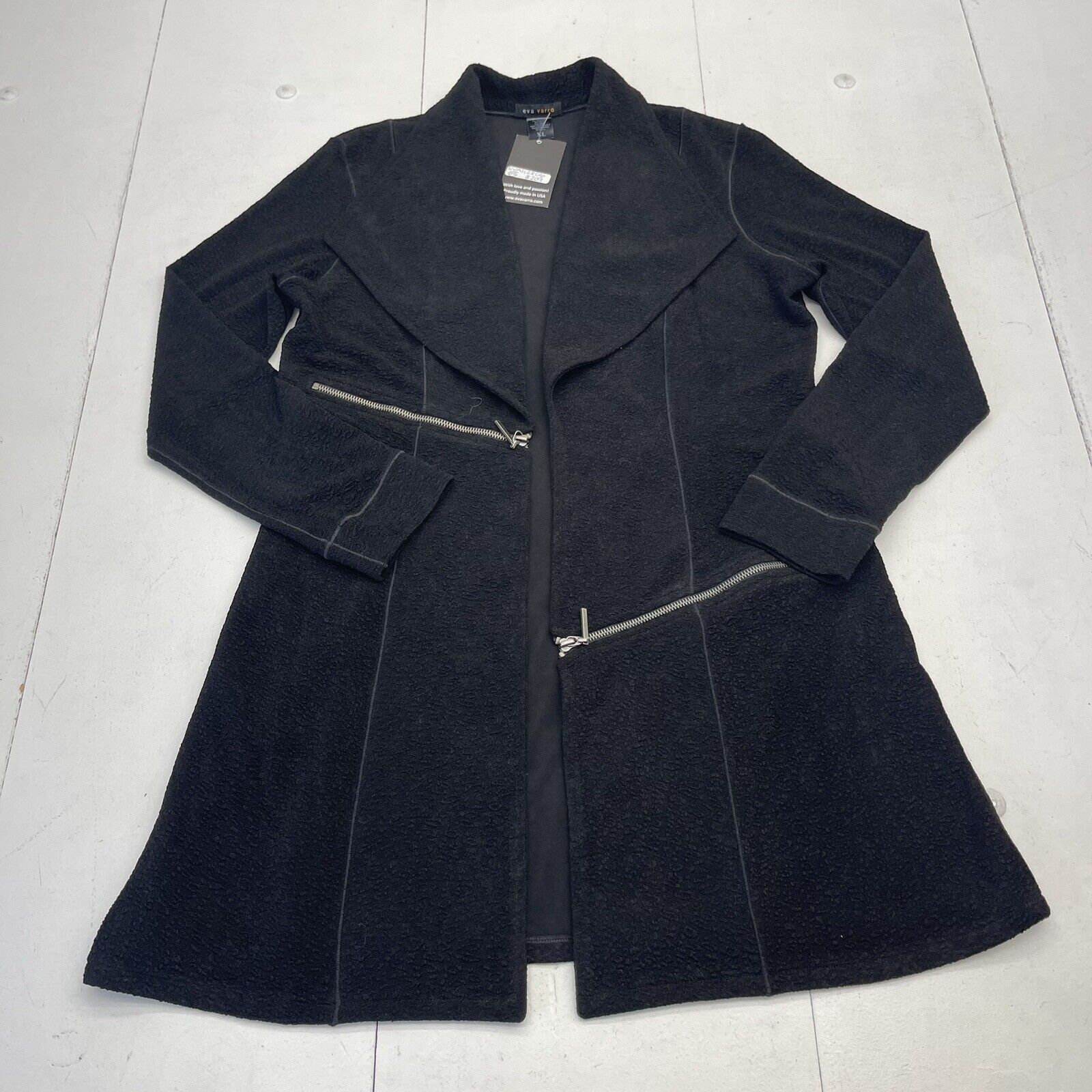 Eva Varro Black Jacquard Barcelona Jacket Women’s XL New