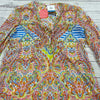 Profile Blush Vibrant Multicolor 3/4 Sleeve Mesh Swimsuit Cover Up Shirt Women S