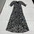 The Kooples Black Zebra Printed Chiffon Ruched MIDI Dress Women’s Size 0 $355