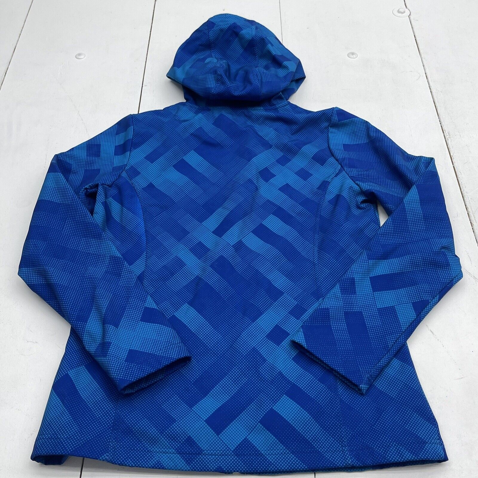 Xersion Performance Blue Printed Hooded Zip Up Coat Women's Size