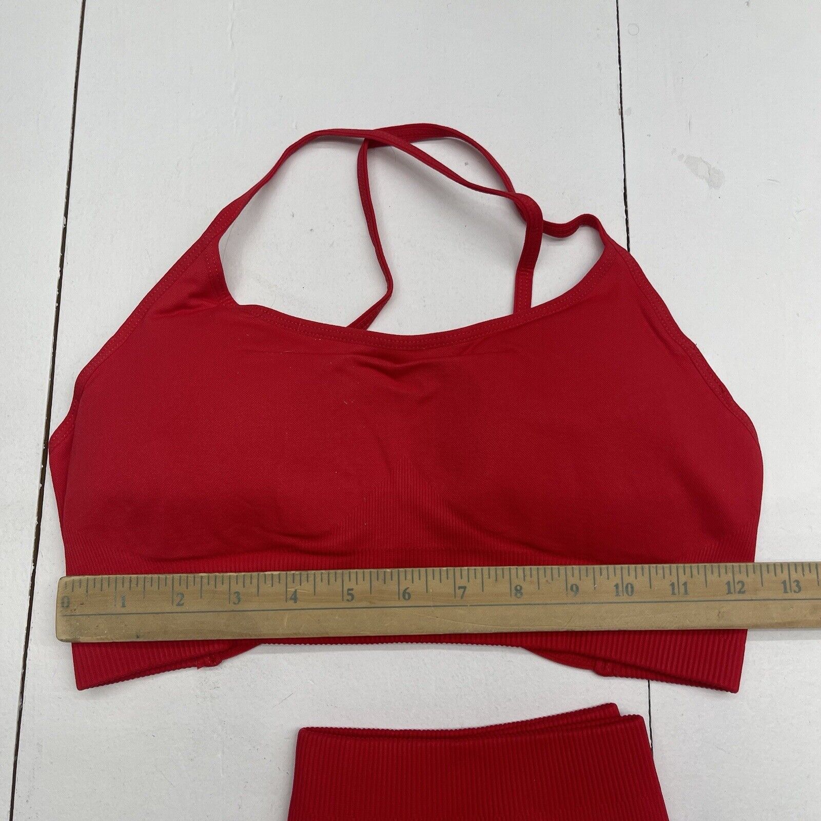 Suuksess Red Ribbed Athletic Outfit Set Women's Size Large New - beyond  exchange