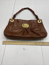 B MAKOWSKY A97055 Brown Croco Embossed Glove Leather Snap Shoulder Bag Purse