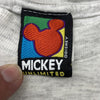 Vintage Disney Mickey Baseball Graphic Gray Short Sleeve T-Shirt Youth Size M