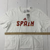 Adidas Mens White Qatar 2022 Spain Fifa World Cup Short Sleeve Size Medium