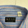 Mine mens Blue Striped linen Long Sleeve Button up size XL