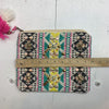 Lovestitch Womens Yellow Blue multicolor beaded pouch