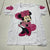 White Graphic Minnie Mouse Print Short Sleeve T-Shirt Girls Size Large NEW