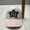 Pink &amp; White Graphic Print Trucker Hat Unisex Adult One Size NEW