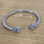 Givenchy Silver Tone Clear Crystals Hinge Open Bangle Bracelet
