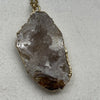 Gold Tone Plated Chain Necklace With Geode Pendant 16 Inch