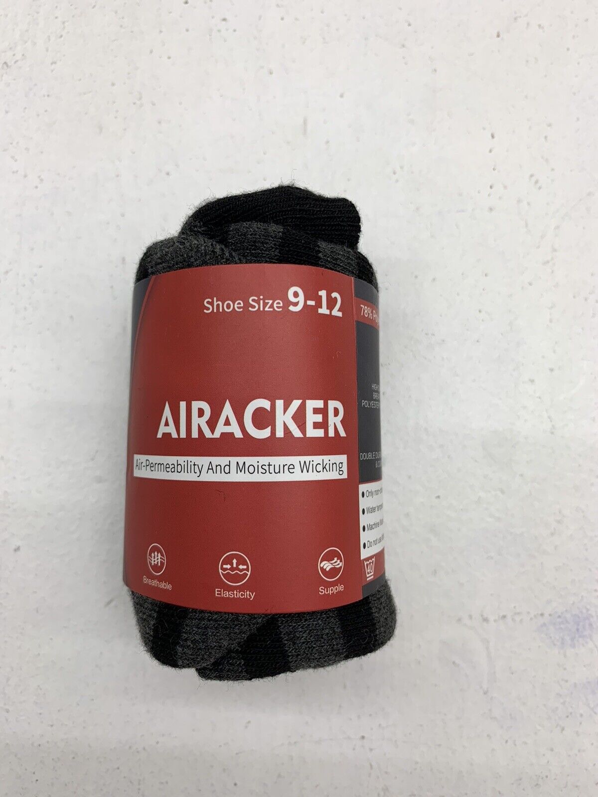 Airacker black Grey Striped Ankle Socks Size 9-12