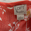 Loft Beach Coral Floral Long Sleeve Button Up Romper Women Size 10 NEW
