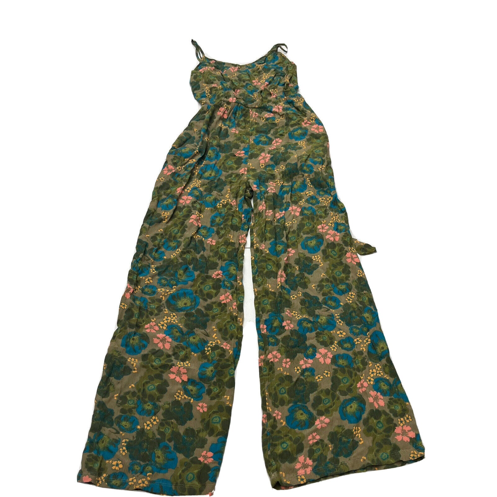 ASOS DESIGN bubble crepe v neck puff sleeve jumpsuit in floral print | ASOS