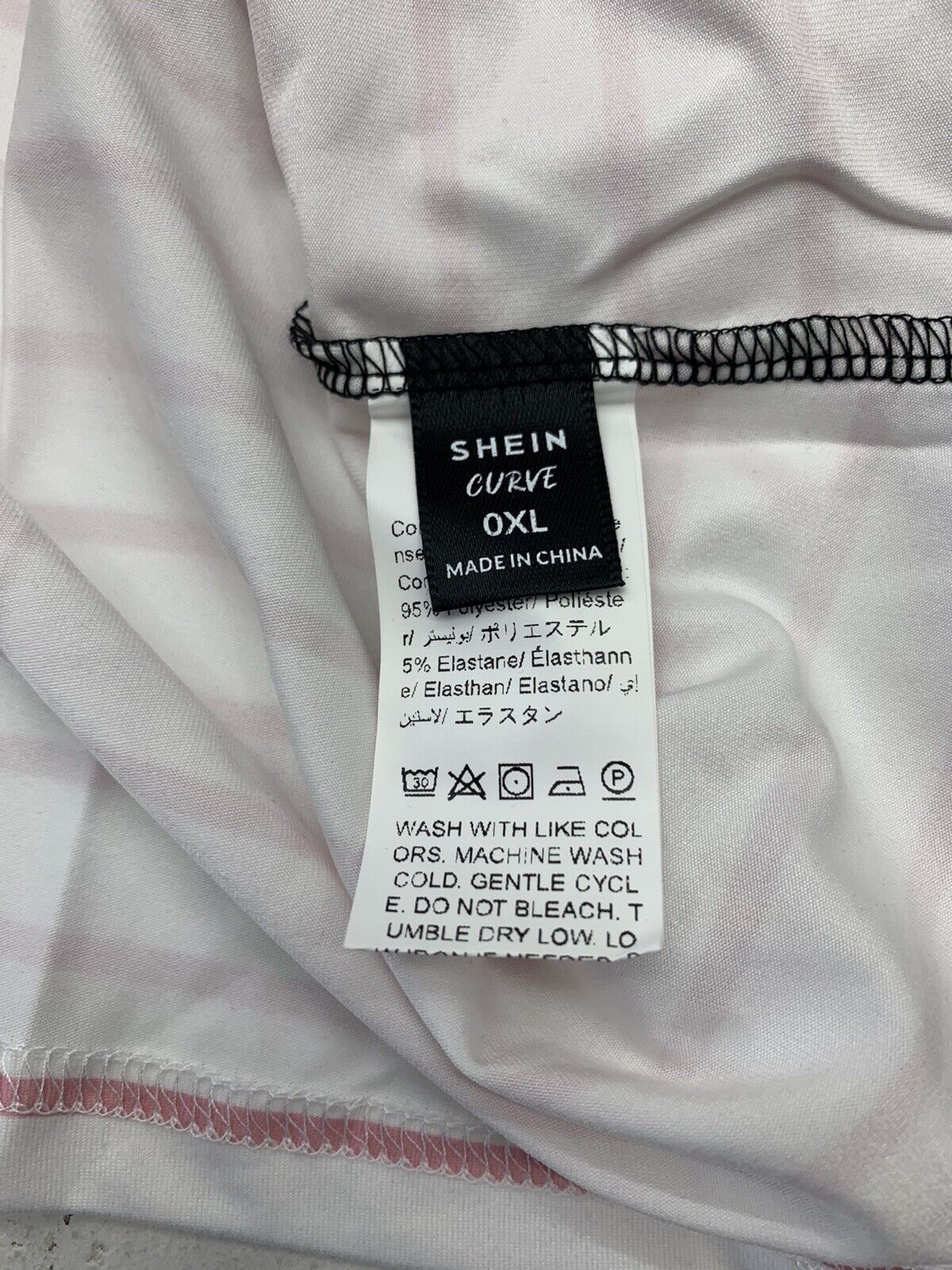 Shein Curve Womens Black White Pink Short Sleeve Shirt Size 0XL - beyond  exchange