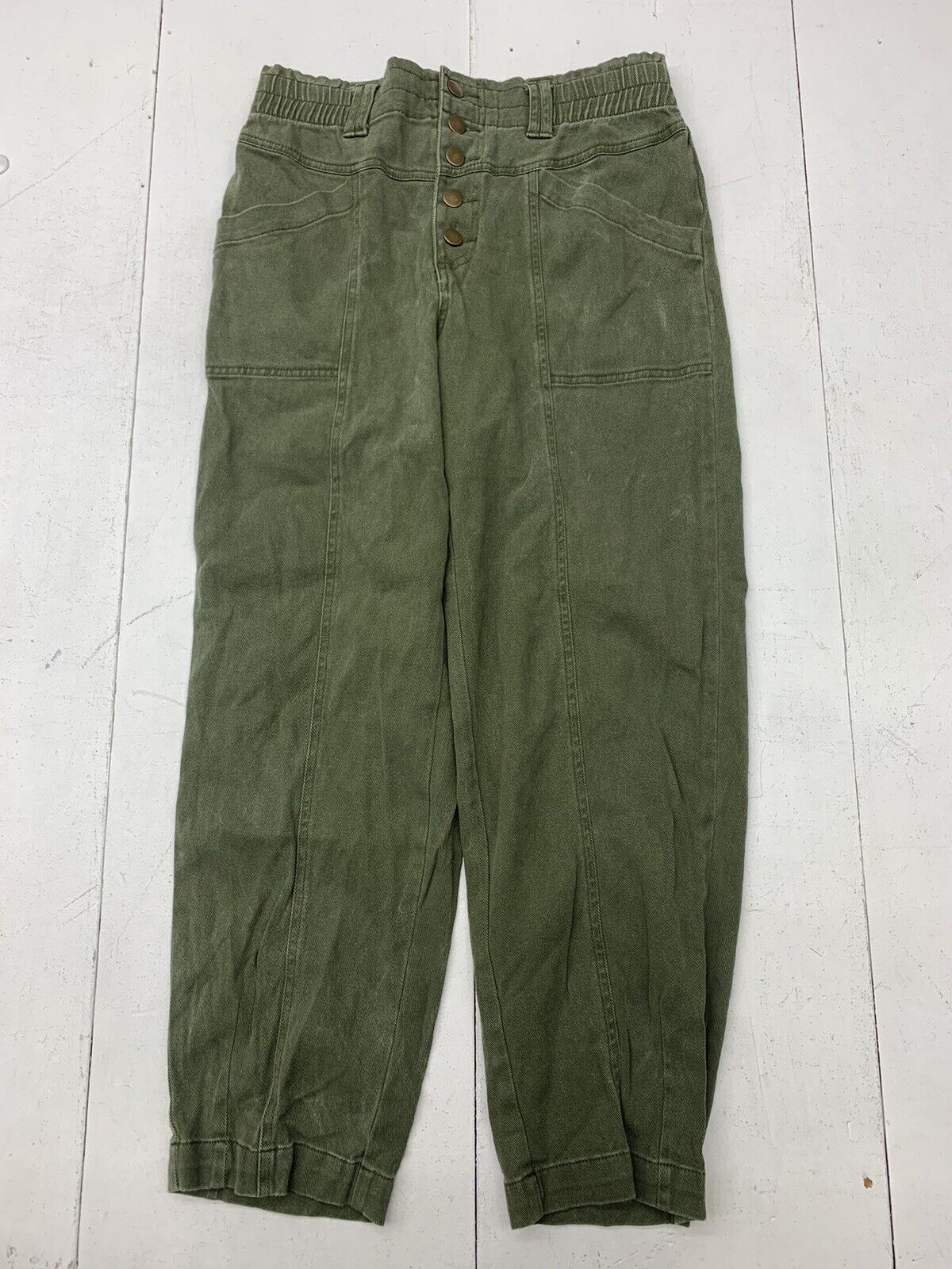 Knox Rose Womens Green Button Fly Pants Size Small - beyond exchange