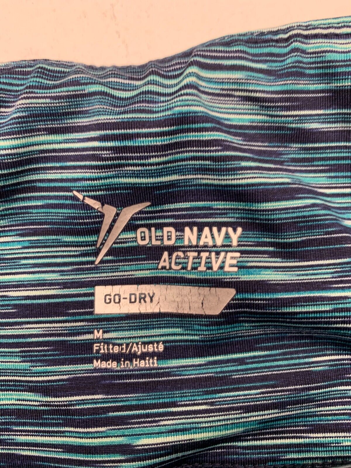 Old Navy Active Womens Blue Striped Athletic Leggings Size Medium