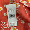 Loft Beach Coral Floral Long Sleeve Button Up Romper Women Size 10 NEW