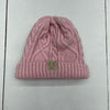 C.C Kid&#39;s Pink Fur Lined Cable Knit Beanie One Size