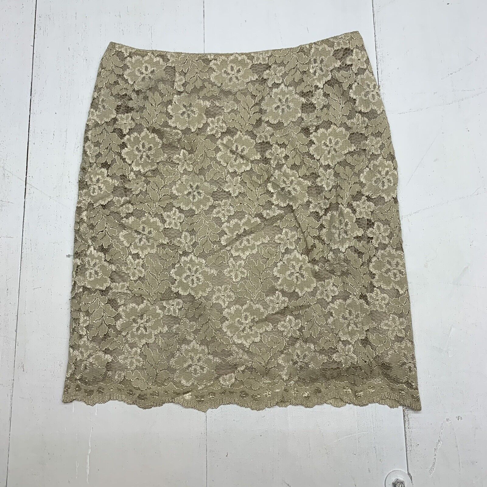 Jones New York Womens Ivory Floral Lace Skirt Size 16