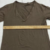 Majestic Paris Brown Long Sleeve V-Neck Shirt Blouse Women Size 4