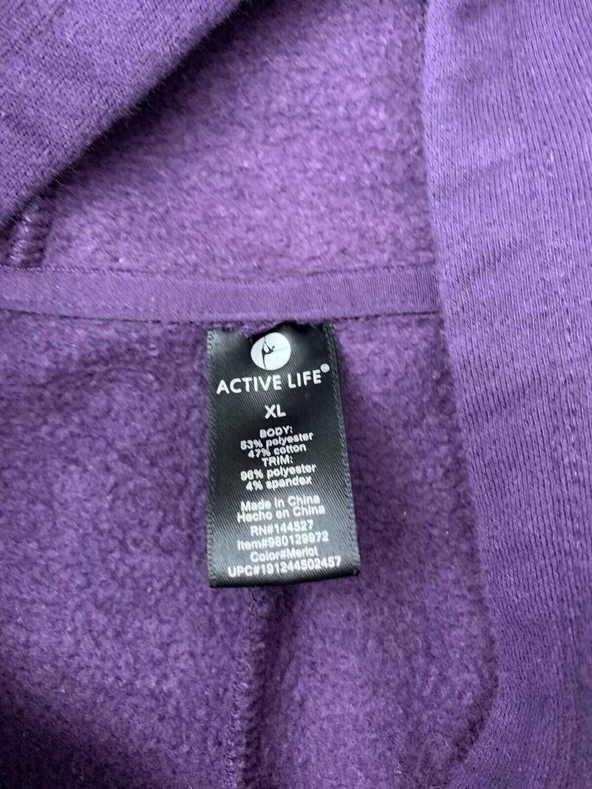 Active Life Womens Purple Athletic Cardigan Size XL - beyond exchange