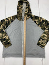 Unbranded Womens Grey Green Camouflage Sleeve Zip Up Jacket Size 2XL