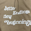 Love &amp; Farewell Brown Motto Hoodie Mens Size 2XL
