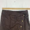 new york and company womens brown Side button/Tie Skirt size 12