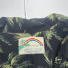 Paradise Found Hawaiian Shirt Black Green Palm Trees Rayon Mens