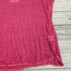 Joie Bright Rose Short Sleeve Linen Blouse T-Shirt Women Size L NEW