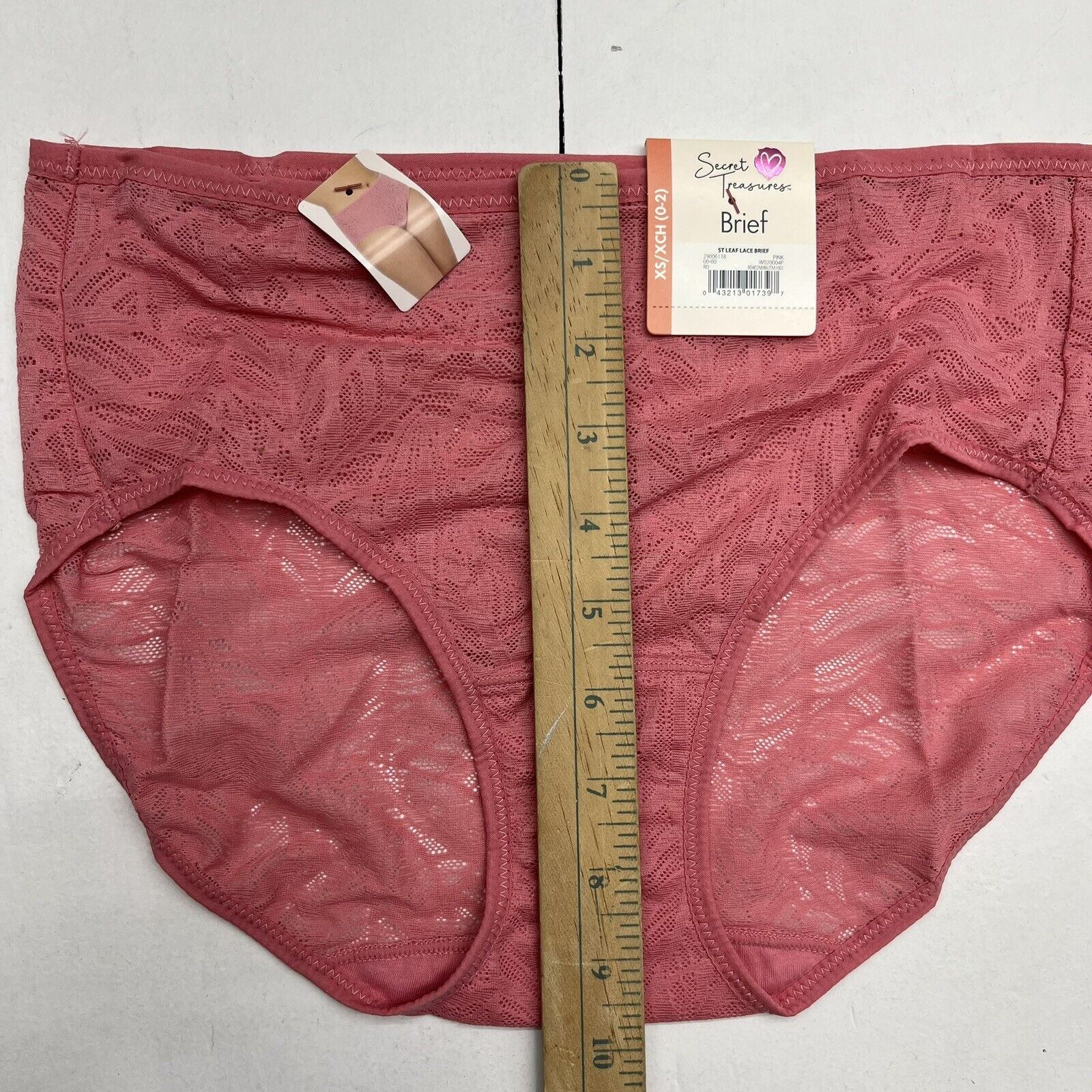 Secret Treasures Pink Leaf Lace Brief Panty Women's Size XS/XCH(0-2) N -  beyond exchange