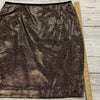 Tory Burch Copper Metallic Brandy Skirt Back Zip Women Size 12 NEW