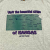 Vintage Gray Kansas Graphic Short Sleeve T-Shirt Men Size XL Made In USA