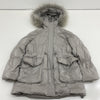 Peacebird Gray Taupe Fur Trim Hooded Puffer Jacket Women’s Size Medium ￼