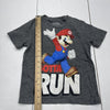 Super Mario Gray Graphic Short Sleeve T Shirt Youth Boys Size 4